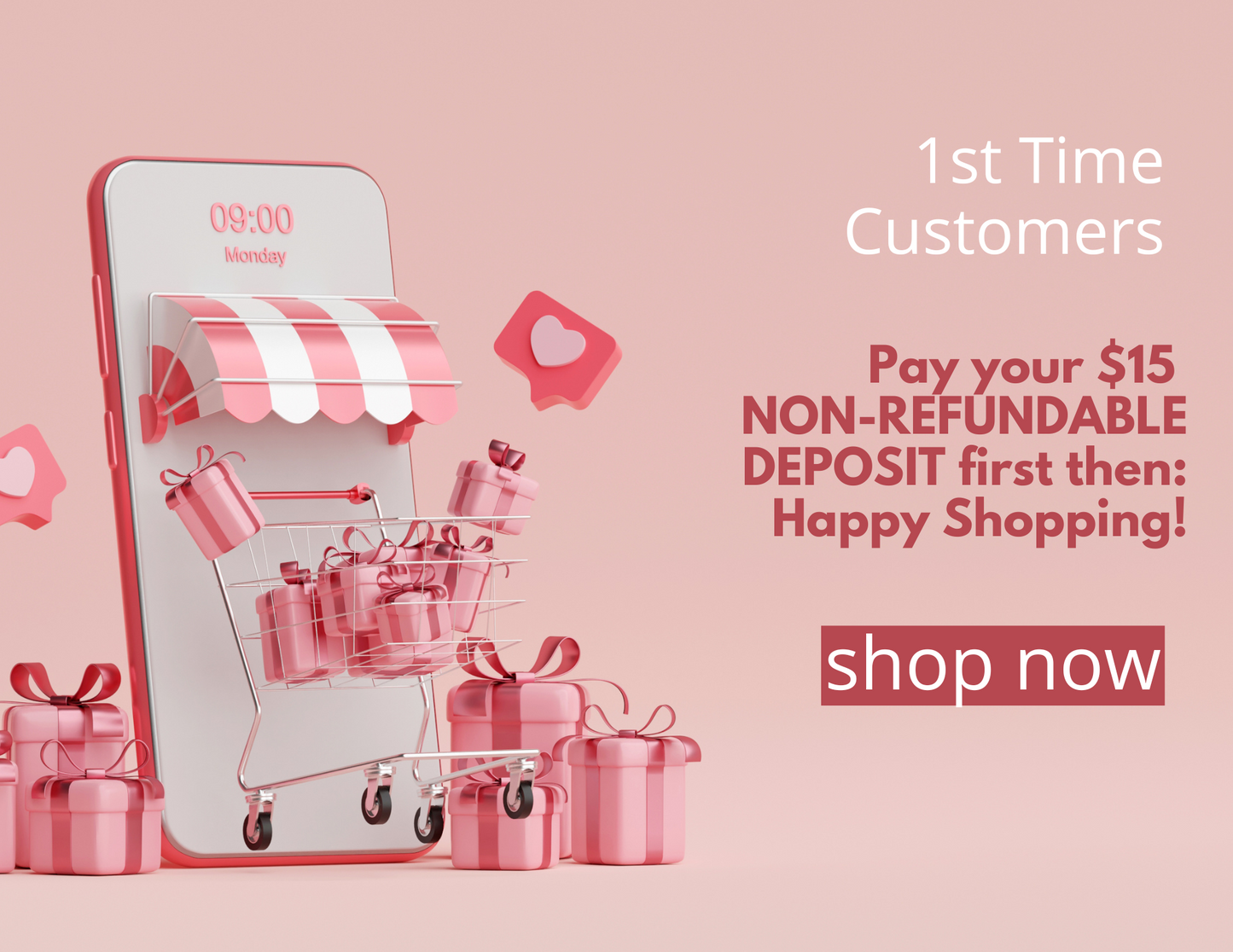 First Time Customer DEPOSIT for CLAIMS