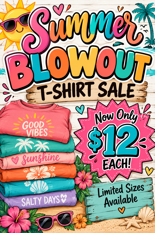 T-Shirt Sale-SUMMER BLOWOUT!