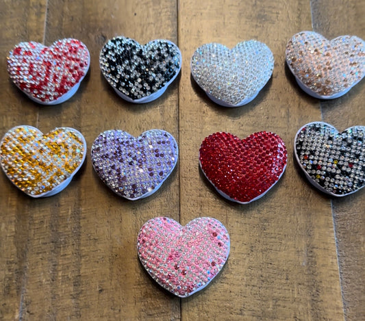 Bling heart phone grips